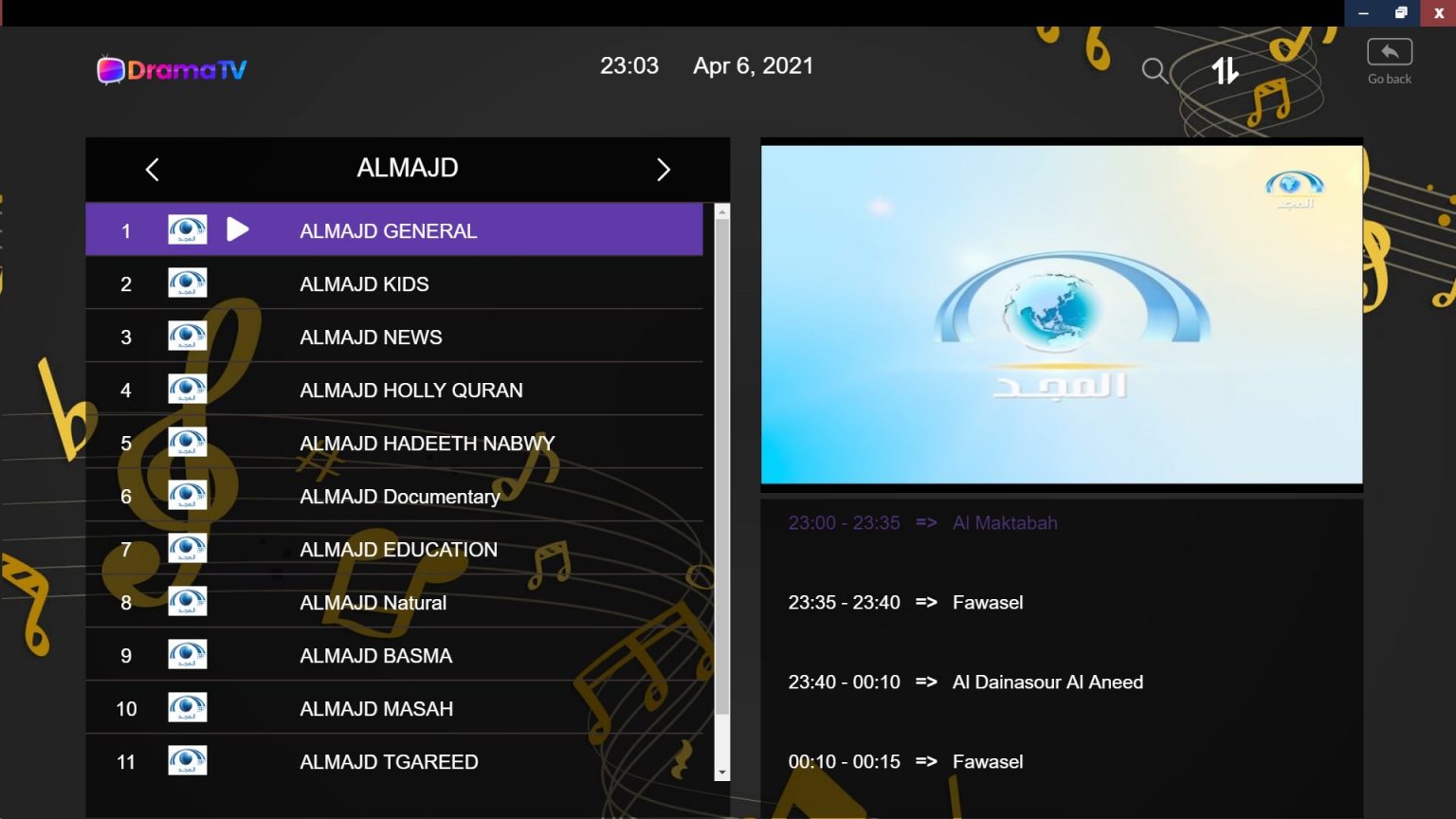 قائمة قنوات الرياضة العربية في اشتراك اي بي تي في